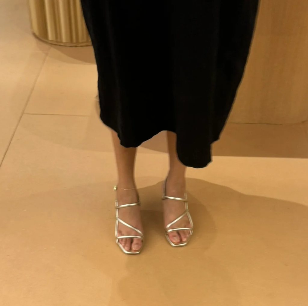bared footwear strappy gold heels strappy silver heels with skirt
